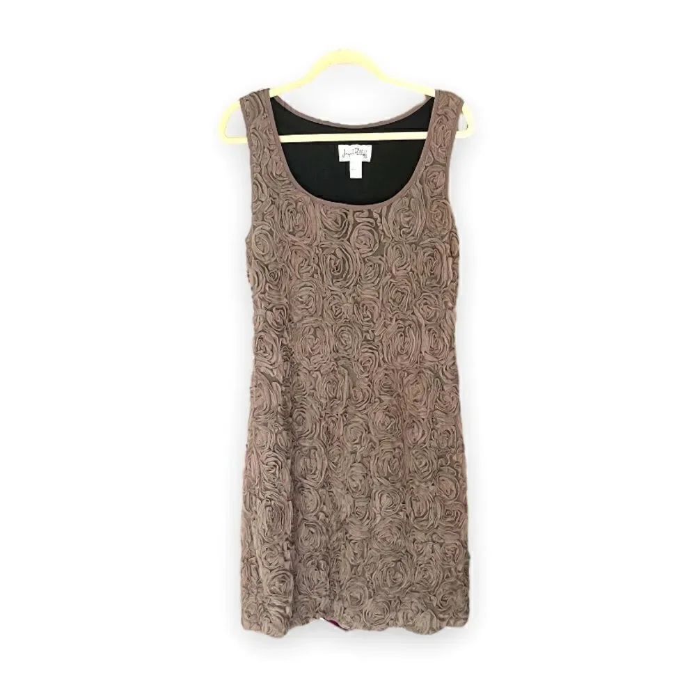 JOSEPH RIBKOFF | Floral Texture Mesh Taupe Mini Dress (12)